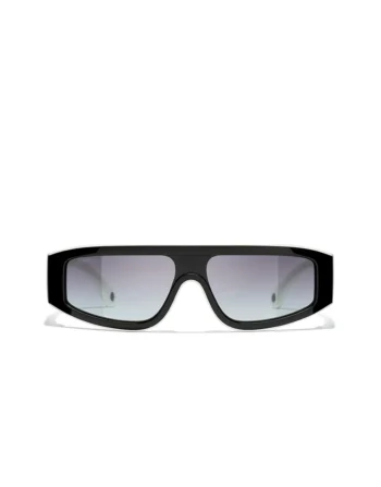 KÍNH CHANEL DÁNG SHIELD ĐEN TRẮNG