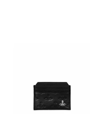 CARD HOLDER VIVIENNE WESTWOOD EMBOSSED SATURN ORB ĐEN