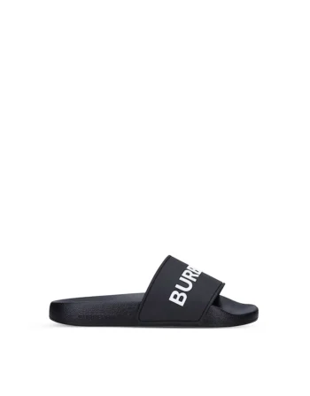 DÉP BURBERRY FURLEY SLIDES MÀU ĐEN