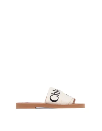 DÉP CHLOÉ FLAT MULE MÀU TRẮNG